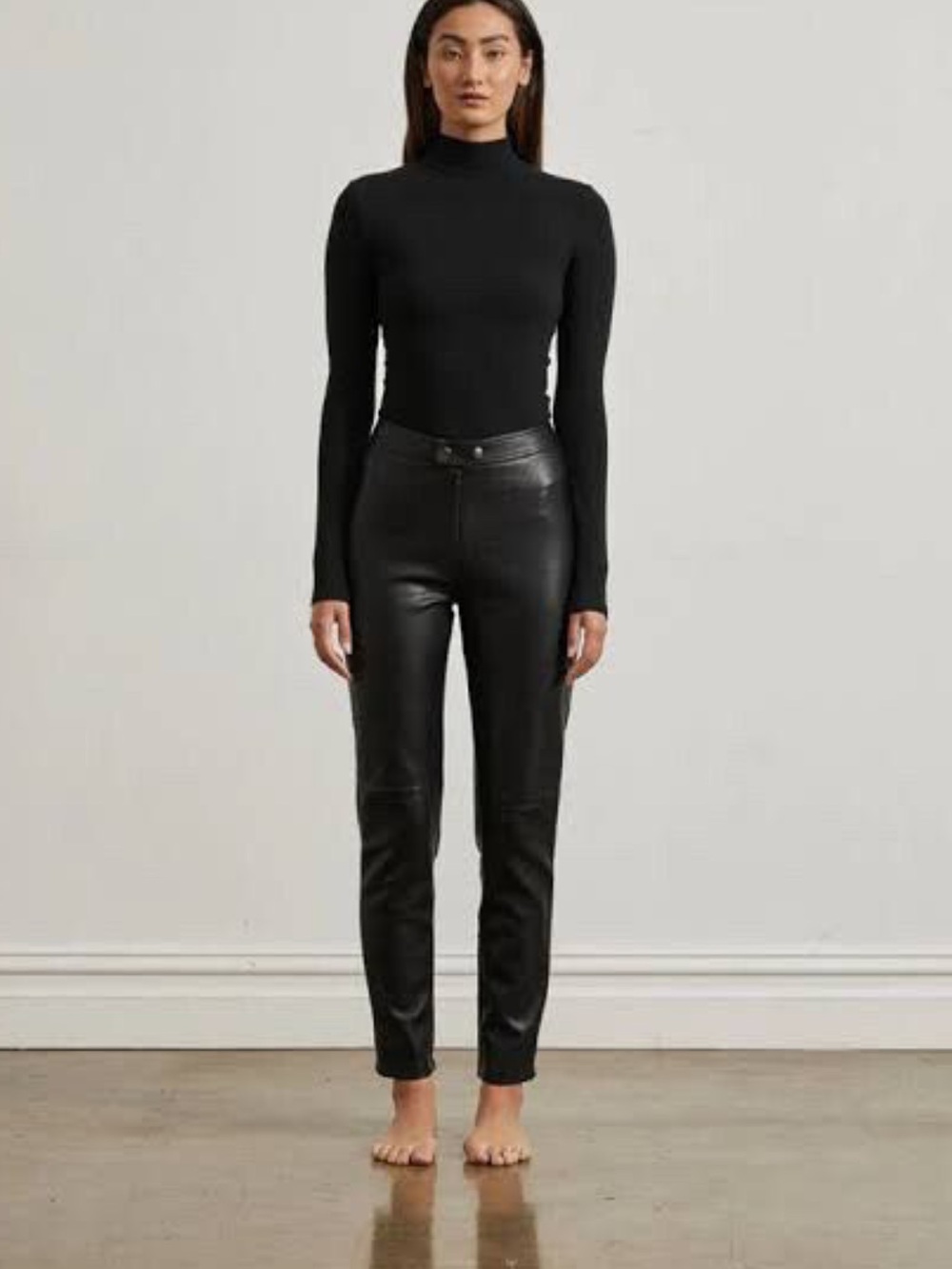 One Mile Black Faux Leather Pants